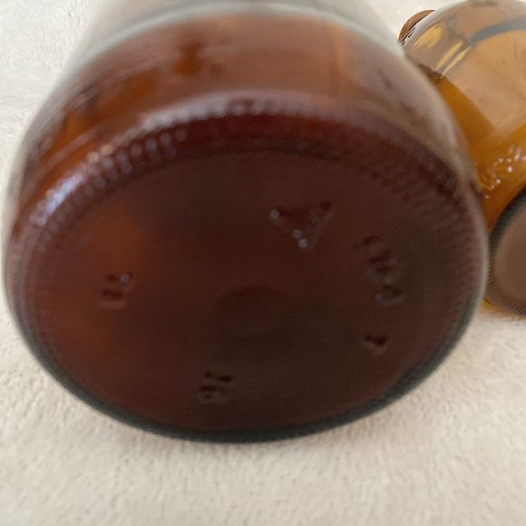 Lot of 2 Rare Amber Embossed Turkey Neck Glass AA Anceint Age Whiskey Bottles - Picture 7 of 9